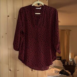 Lush Burgundy and Black Blouse